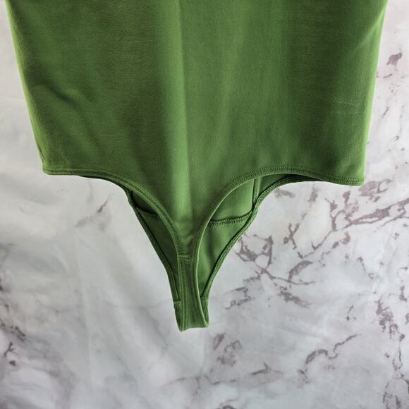 Abercrombie & Fitch Bodysuit Womens Small Green Tank High Neck Thong Soft - Picture 7 of 11